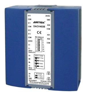 DACV403B is a BACnet B-AAC class programmable VAV controller.